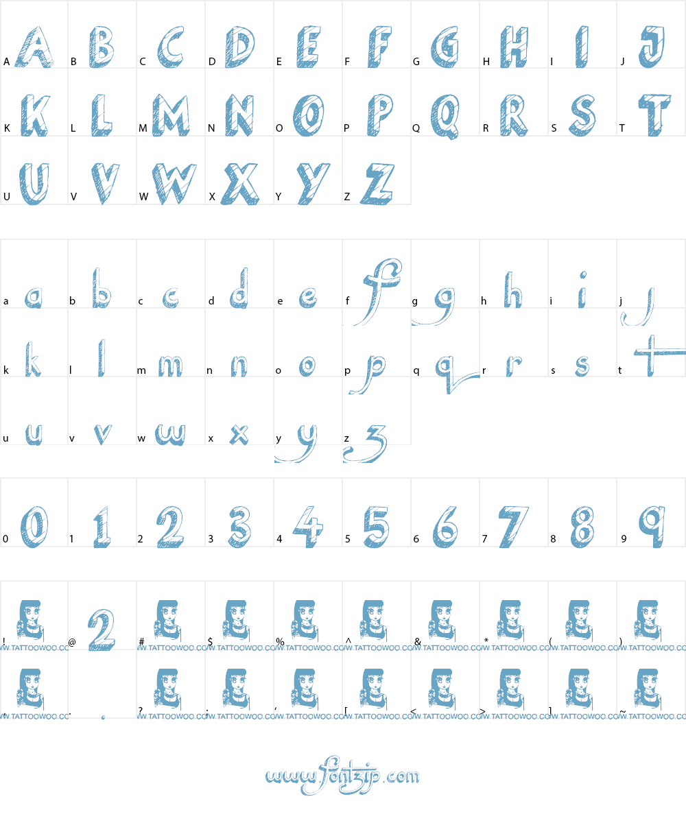 National Cartoon Font Character
